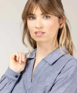 BLOUSE ML INDIGO COTOUEST