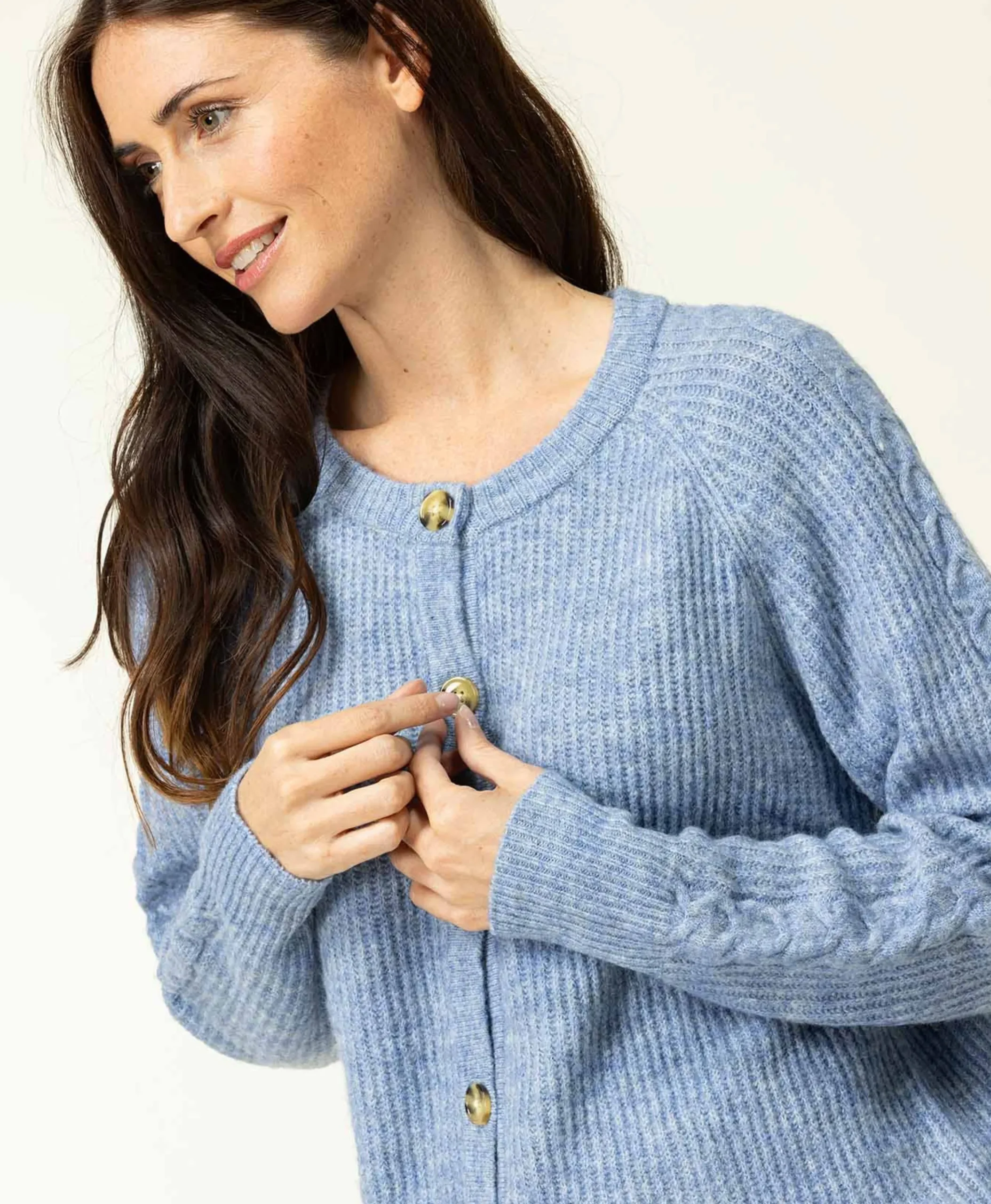 CARDIGAN TRICOT BLEU DELAVE GIPAK