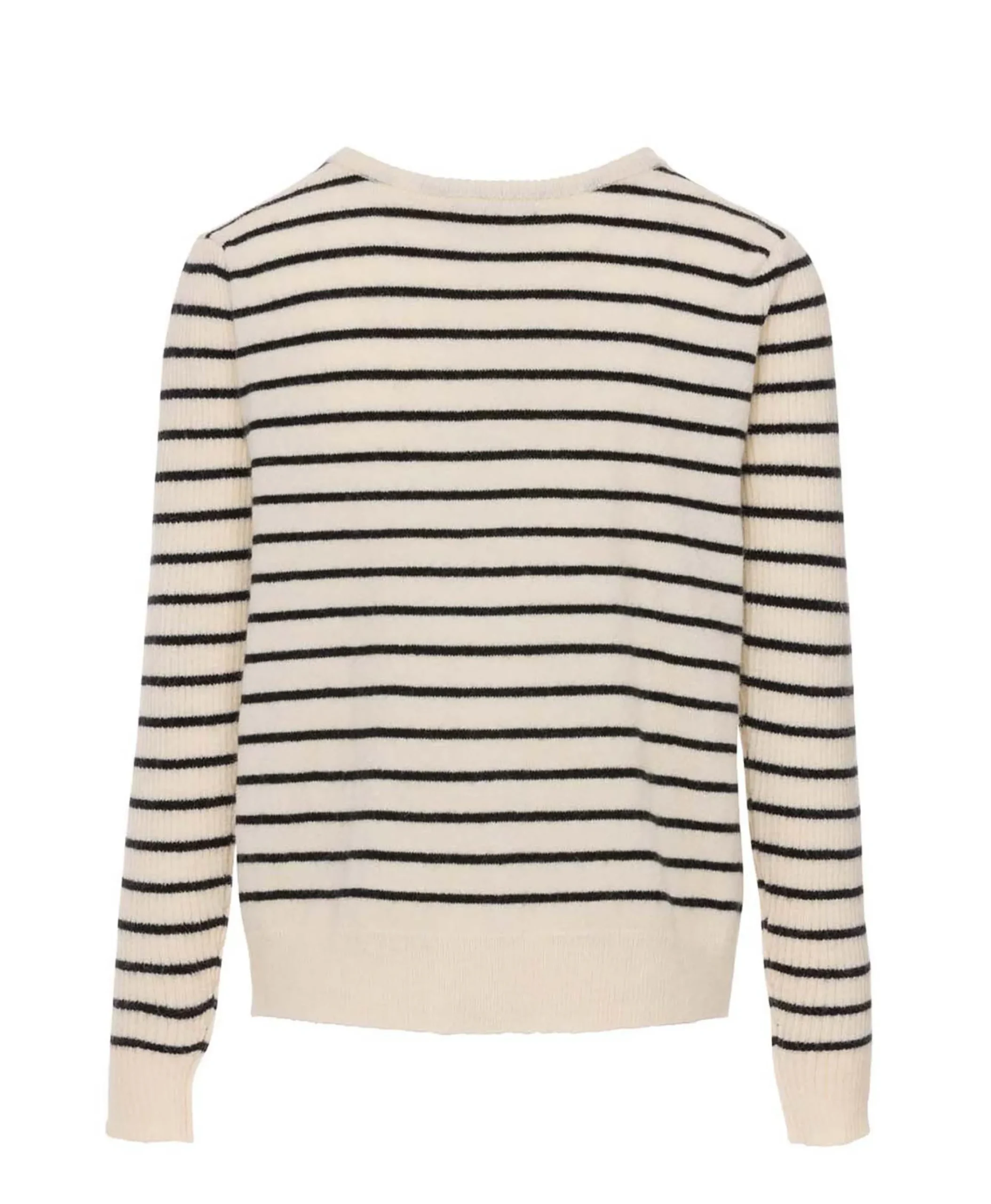 CARDIGAN TRICOT FOND NATUREL RAYE MARINE LIRON