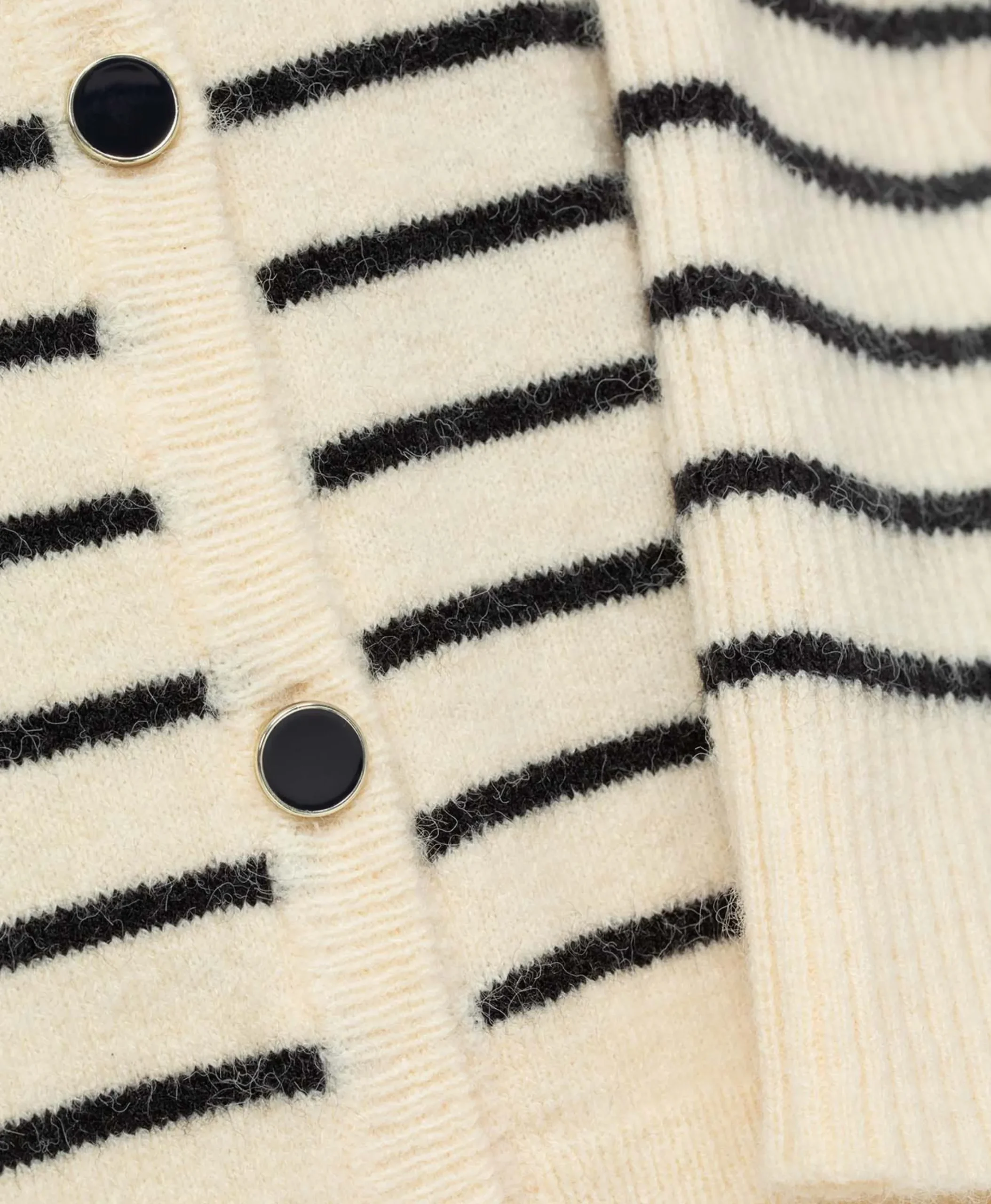 CARDIGAN TRICOT FOND NATUREL RAYE MARINE LIRON