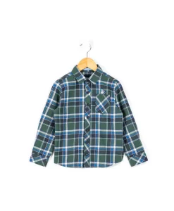 CHEMISE CHEMISIER ML CARREAUX VERT BOMICA