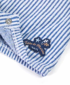 COMBICOURT RAYE BLANC / BLEU COUATCHA