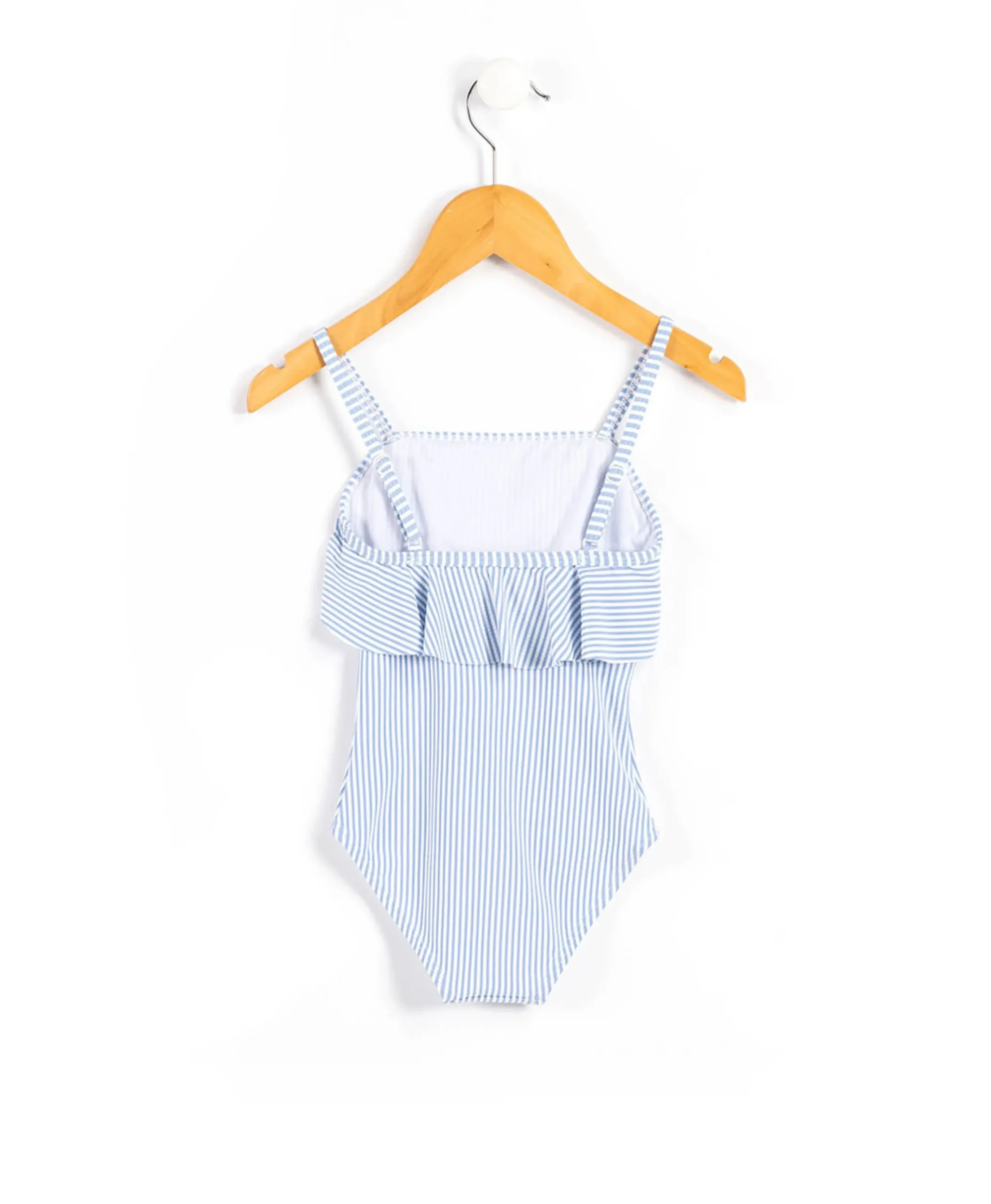 MAILLOT DE BAIN FOND BLANC RAYE BLEU YVANO