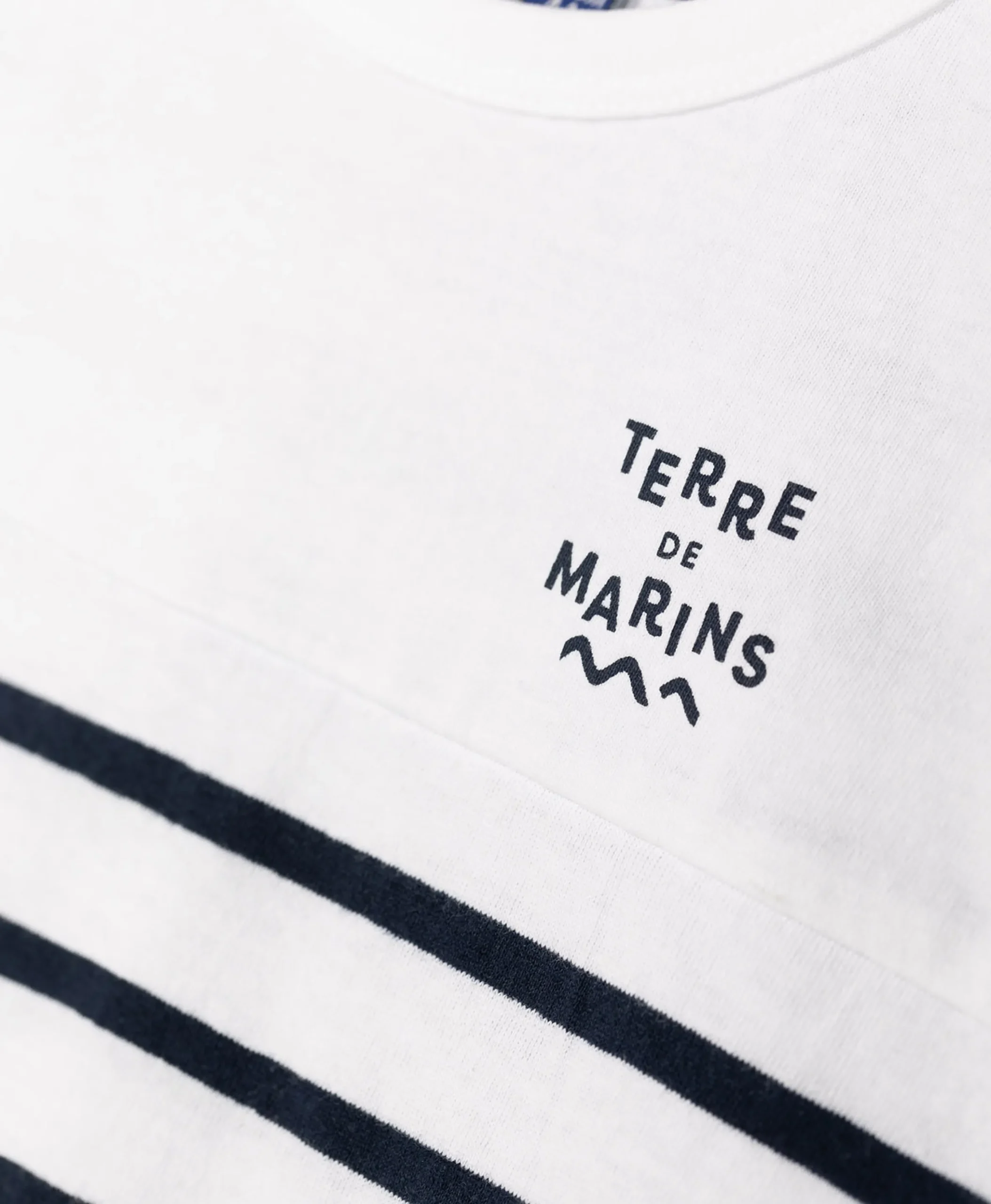 MARINIERE MC FOND BLANC RAYE INDIGO AQOI