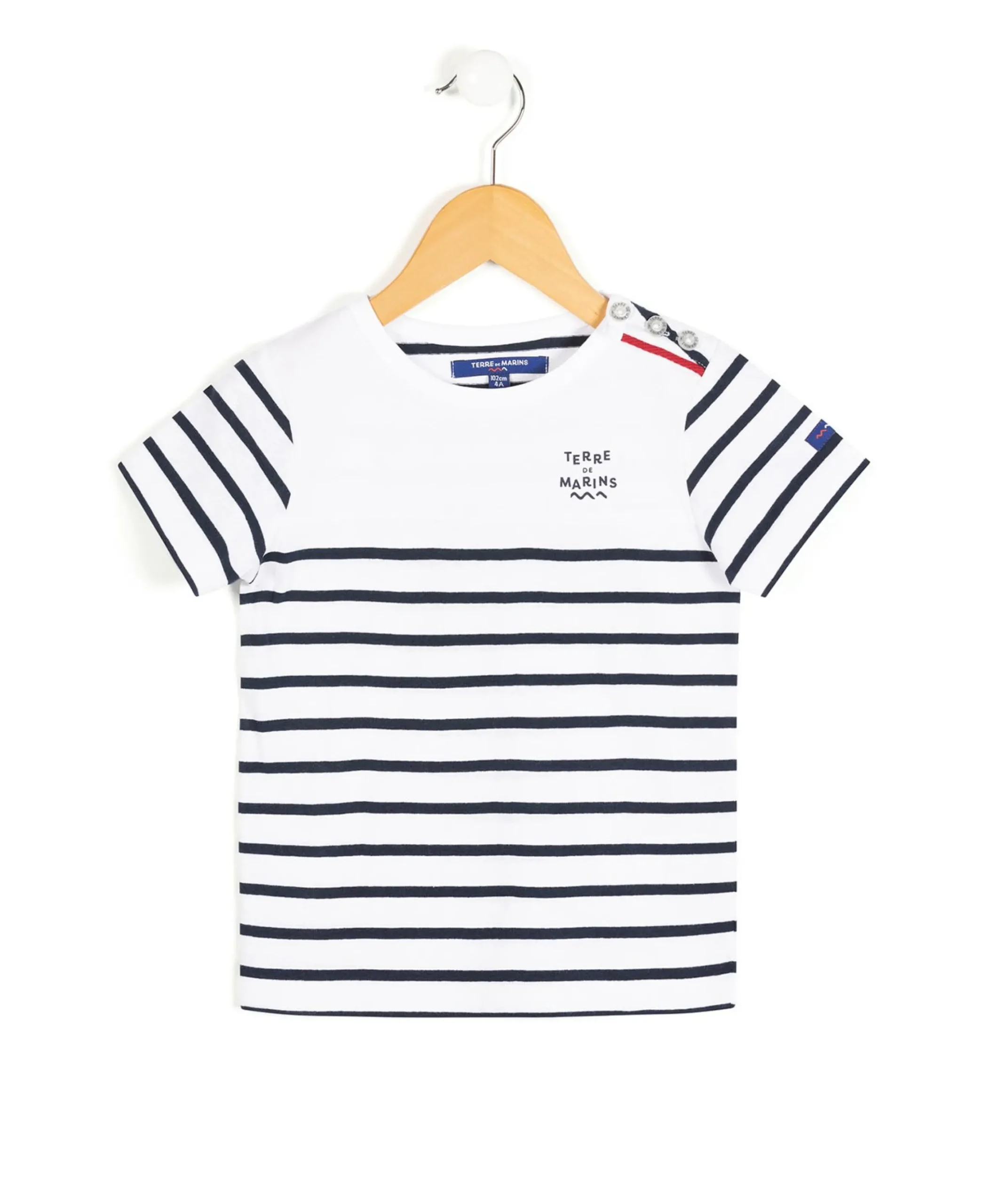 MARINIERE MC FOND BLANC RAYE INDIGO AQOI