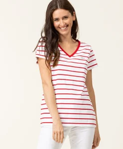 MARINIERE MC FOND BLANC RAYE ROUGE PALAVA