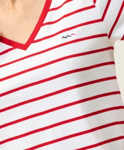 MARINIERE MC FOND BLANC RAYE ROUGE PALAVA