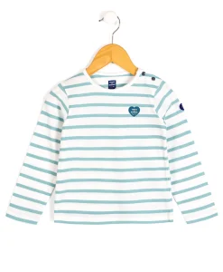 MARINIERE ML FD NATUREL RAYE VERT D'EAU POBATI