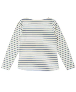 MARINIERE ML FOND GREGE RAYE BLEU ECOFEL