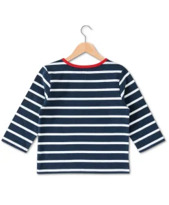 MARINIERE ML FOND INDIGO RAYE BLANC PESTELO