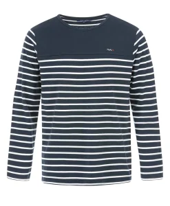 MARINIERE ML FOND MARINE RAYE BLANC OPT CALUNQUE