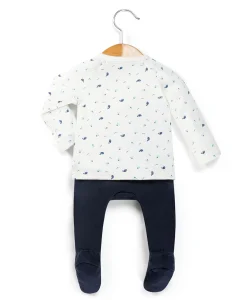 PANTALON + HAUT IMPRIME BLEU BACOEUR