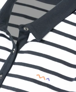POLO M3/4 FOND NATUREL RAYE MARINE UNCHAL