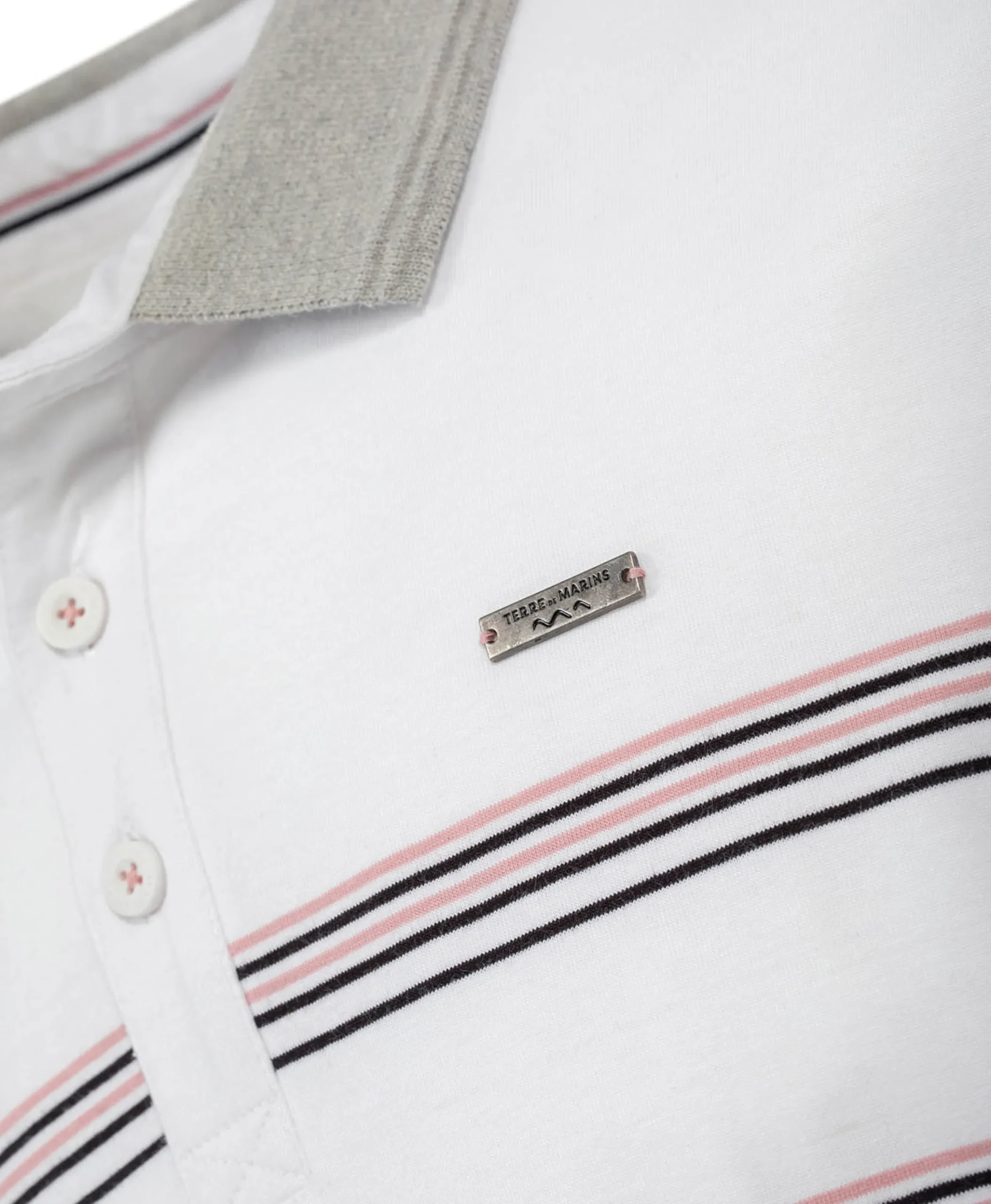 POLO MC RAYE FOND BLANC CEPLA
