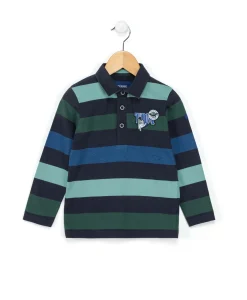 POLO ML FOND BLEU RAYE MULTICOLOR BATURO