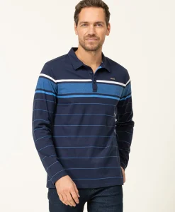 POLO ML FOND INDIGO RAYE CIEL OPLARI