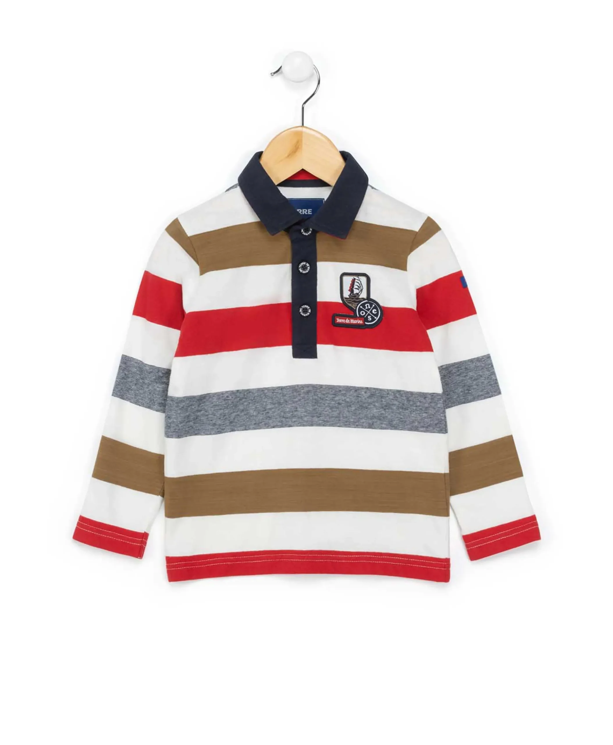 POLO ML FOND NATUREL RAYE MULTICOLORE BATURO