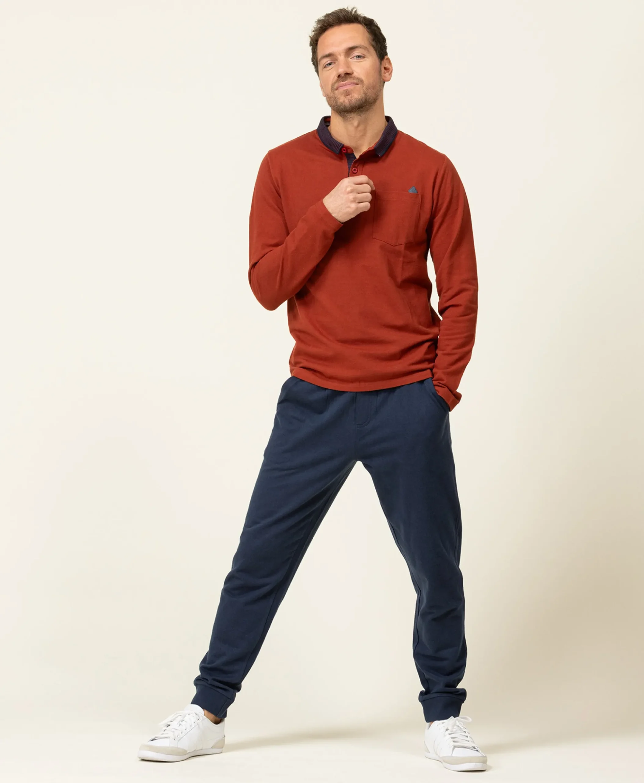 POLO ML ROUILLE FONCE ORAI