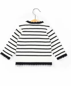 PULL FOND BLANC OPT RAYE MARINE OMALA