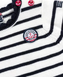 PULL FOND BLANC OPT RAYE MARINE OMALA