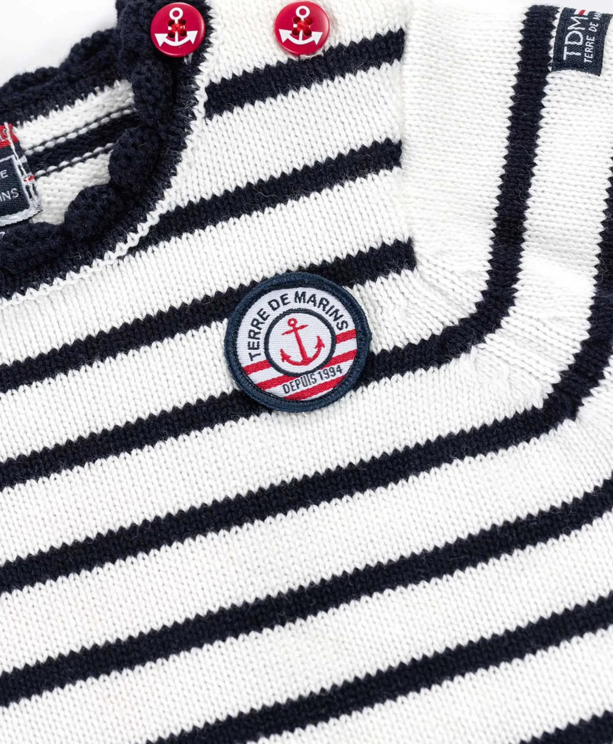 PULL FOND BLANC OPT RAYE MARINE OMALA