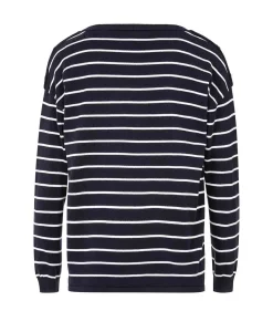 PULL FOND INDIGO RAYE BLANC DIABLON
