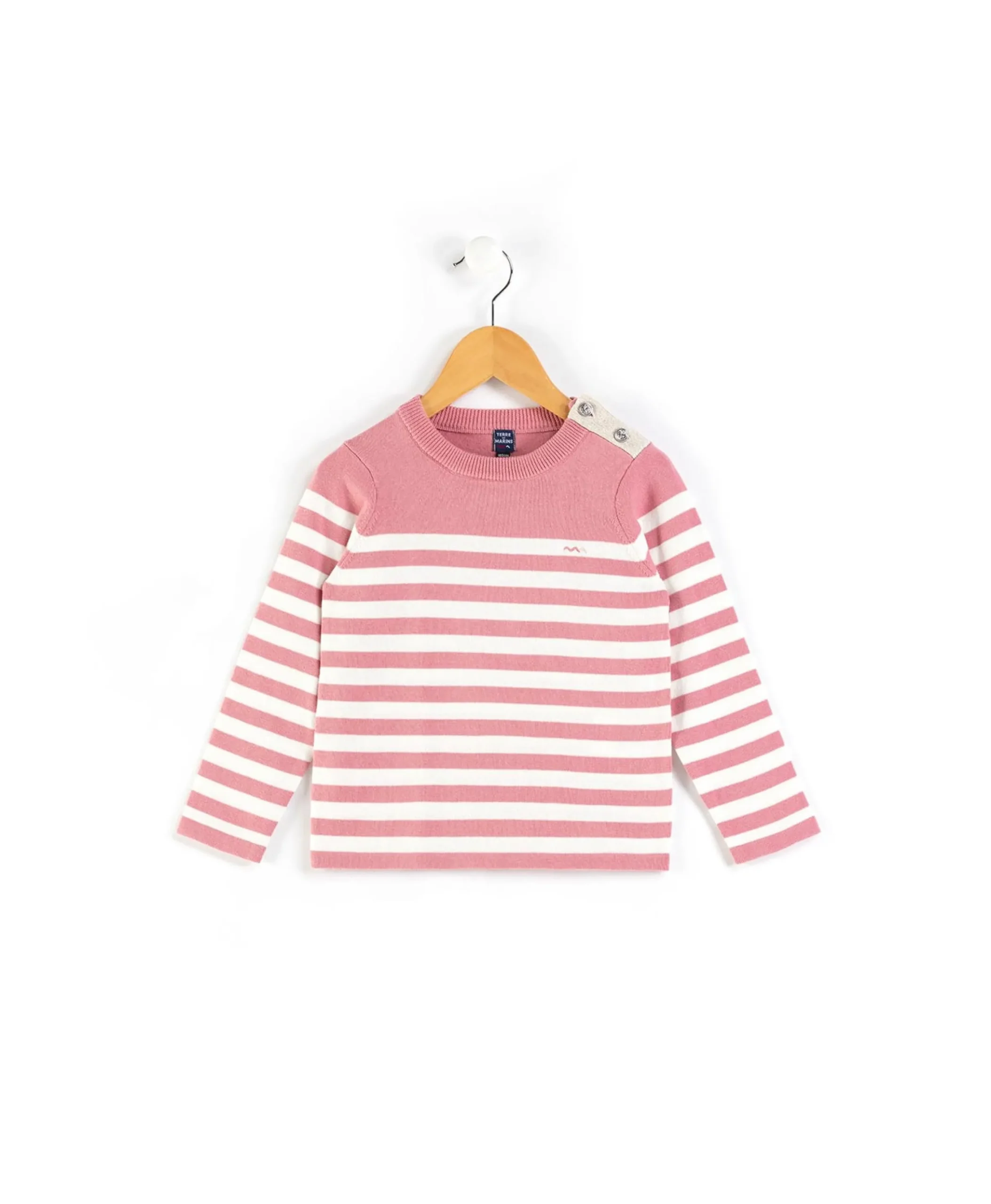 PULL FOND ROSE RAYE BLANC BOLABA
