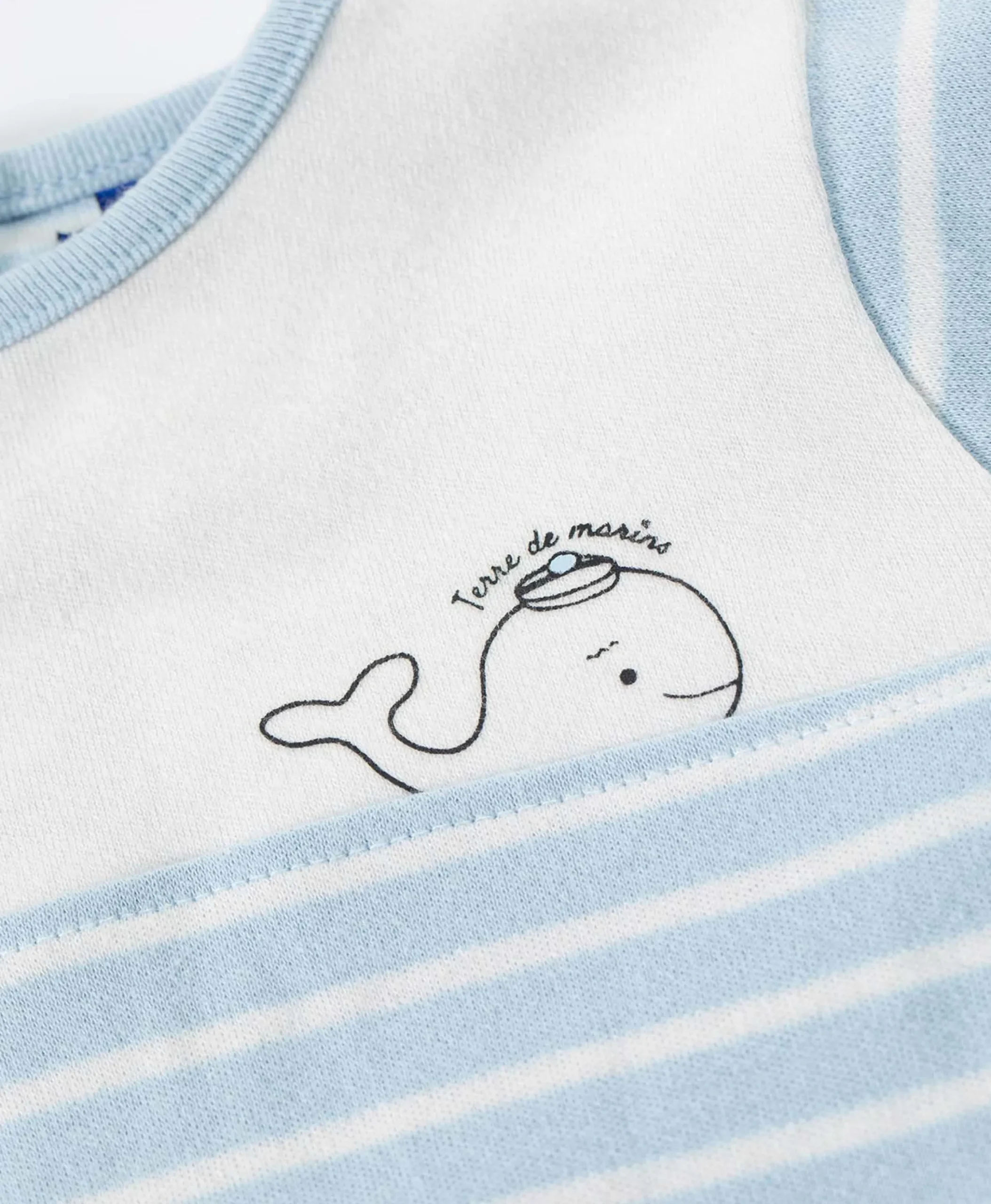 PYJAMA FOND BLEU CIEL RAYE NATUREL NYJAMA
