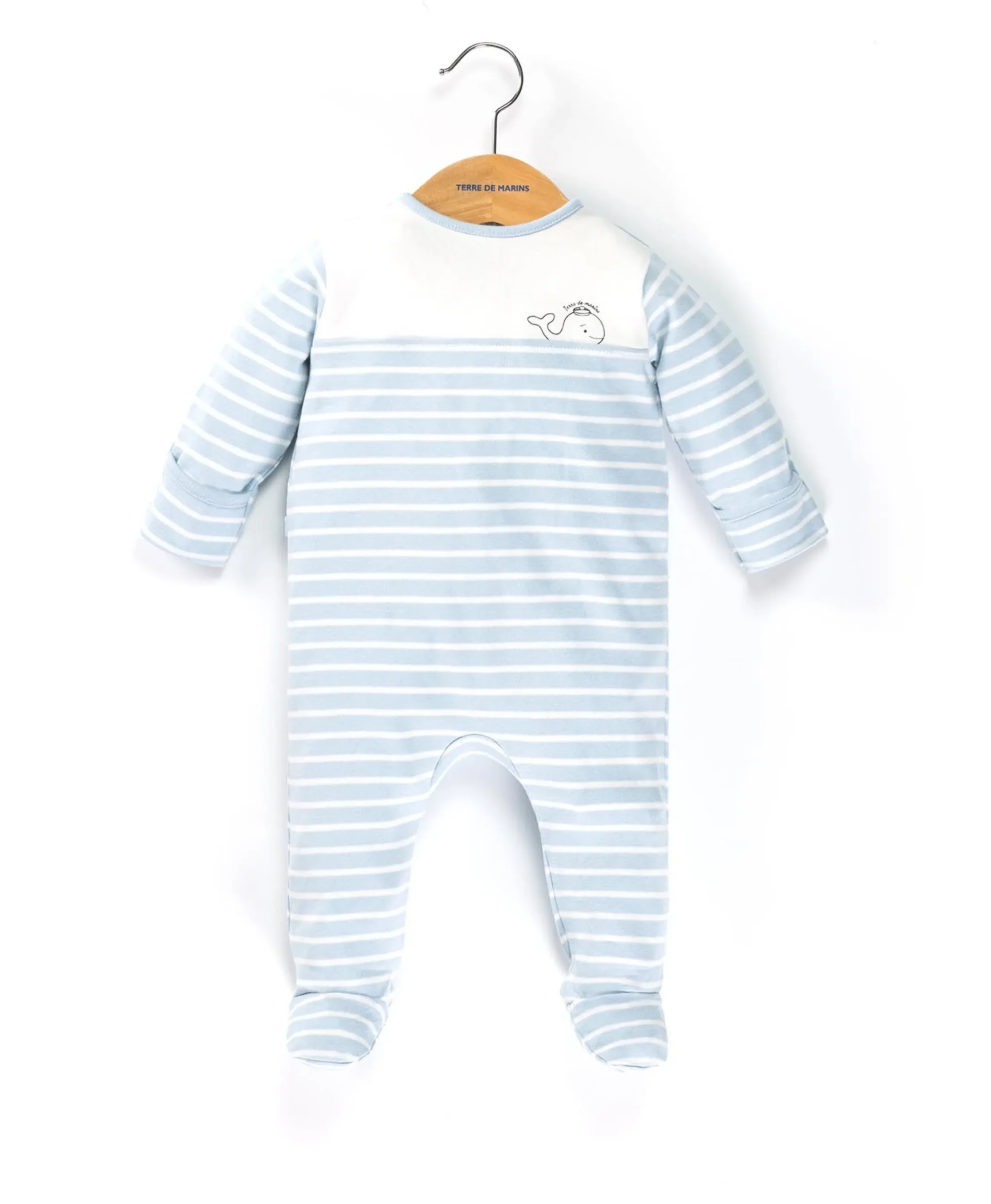 PYJAMA FOND BLEU CIEL RAYE NATUREL NYJAMA