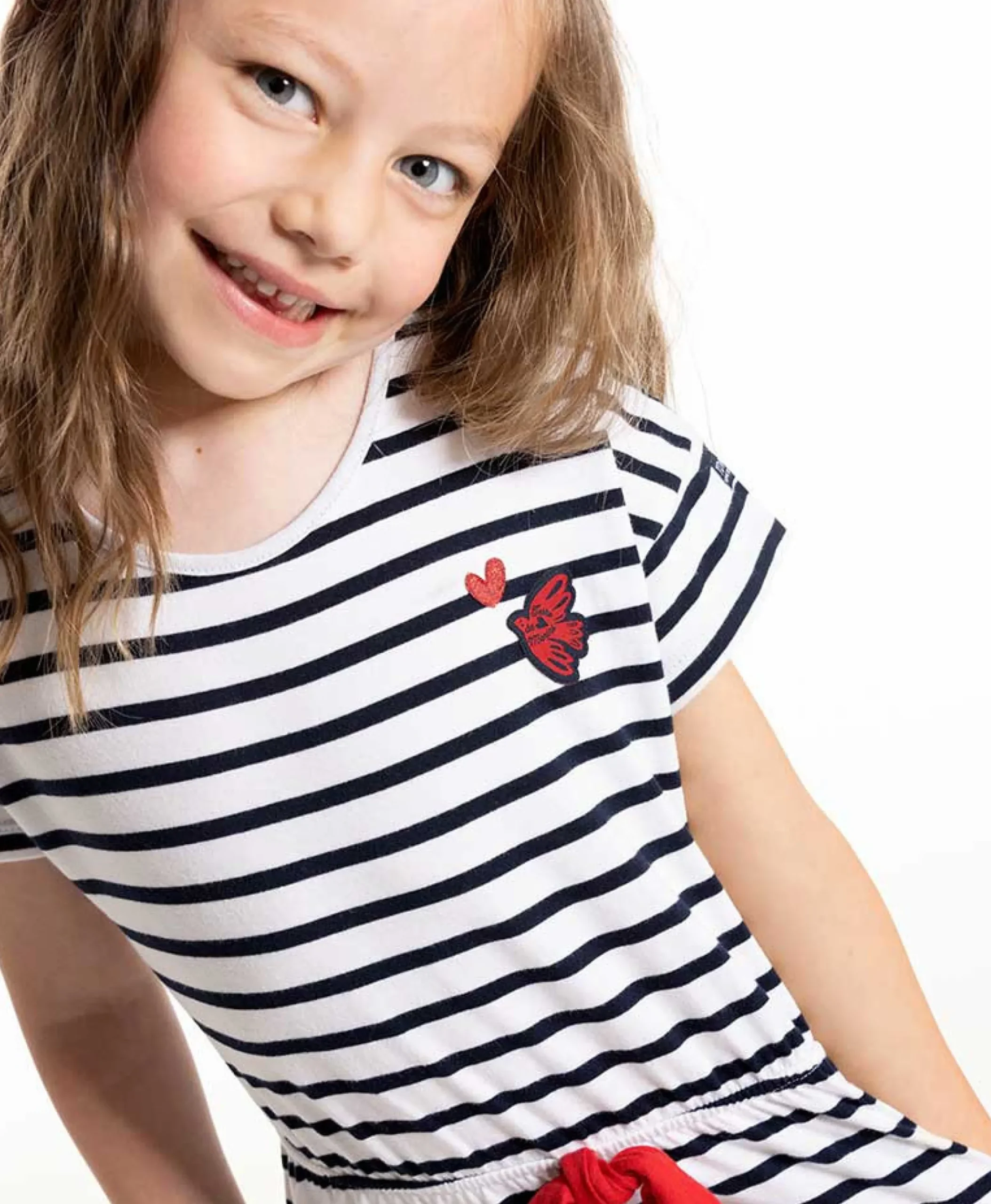 ROBE MC FOND BLANC RAYE INDIGO ALUNE