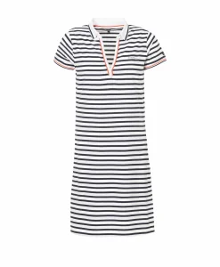 ROBE MC FOND BLANC RAYE INDIGO NYELA