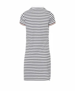 ROBE MC FOND BLANC RAYE INDIGO NYELA
