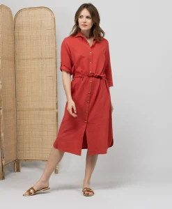 ROBE ML ROUGE BRIQUE FONCE PITRO