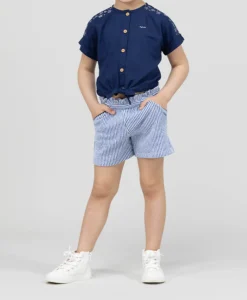 SHORT RAYE BLANC / BLEU QUESSIE