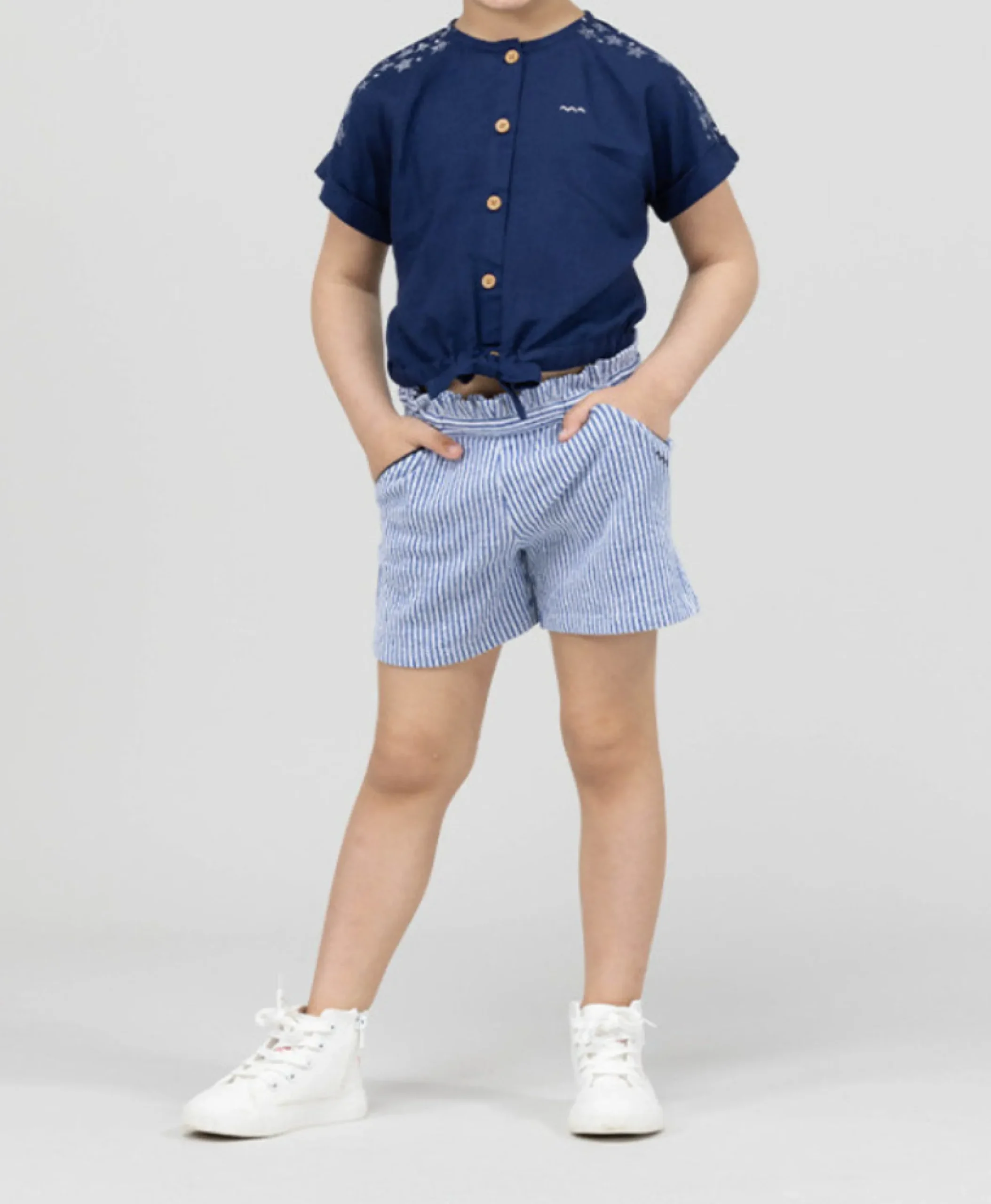 SHORT RAYE BLANC / BLEU QUESSIE
