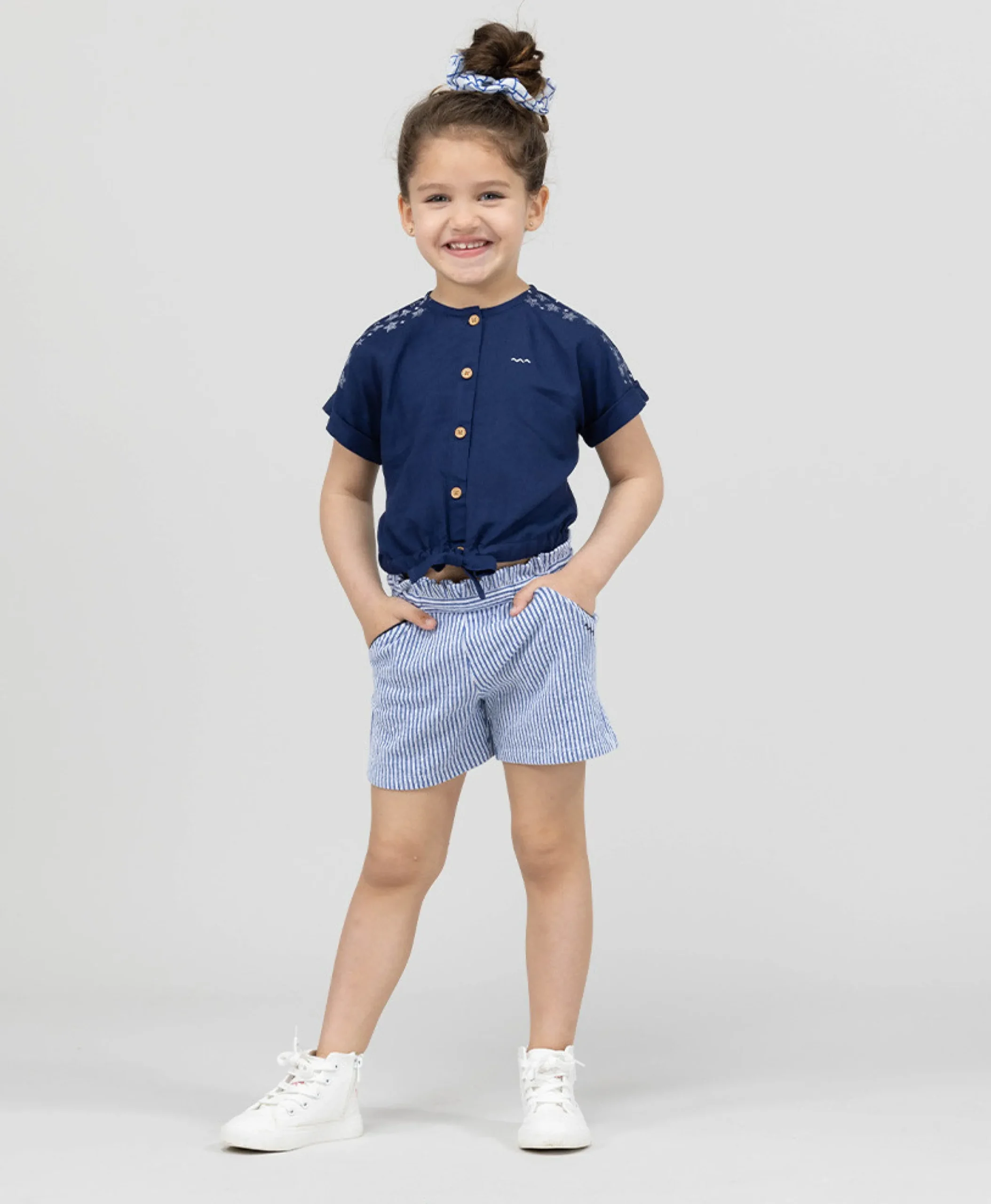 SHORT RAYE BLANC / BLEU QUESSIE