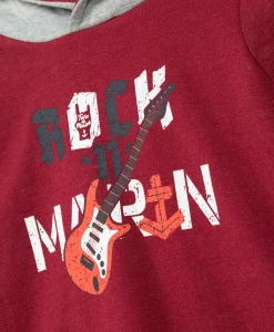 SWEAT A CAPUCHE ROUGE GRENAT BOZOU