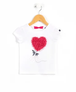 TEE SHIRT MC BLANC / ROSE ASTRA