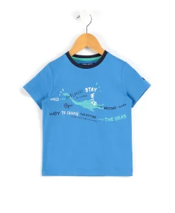 TEE SHIRT MC BLEU AZUR AXUL