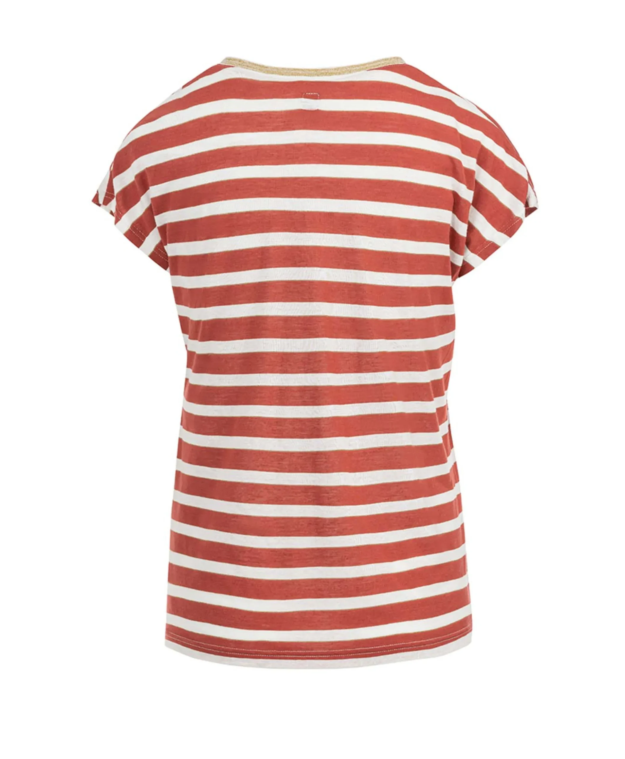 TEE SHIRT MC RY NATUREL/ROUGE BRIQUE FONCE ABE