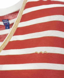 TEE SHIRT MC RY NATUREL/ROUGE BRIQUE FONCE ABE