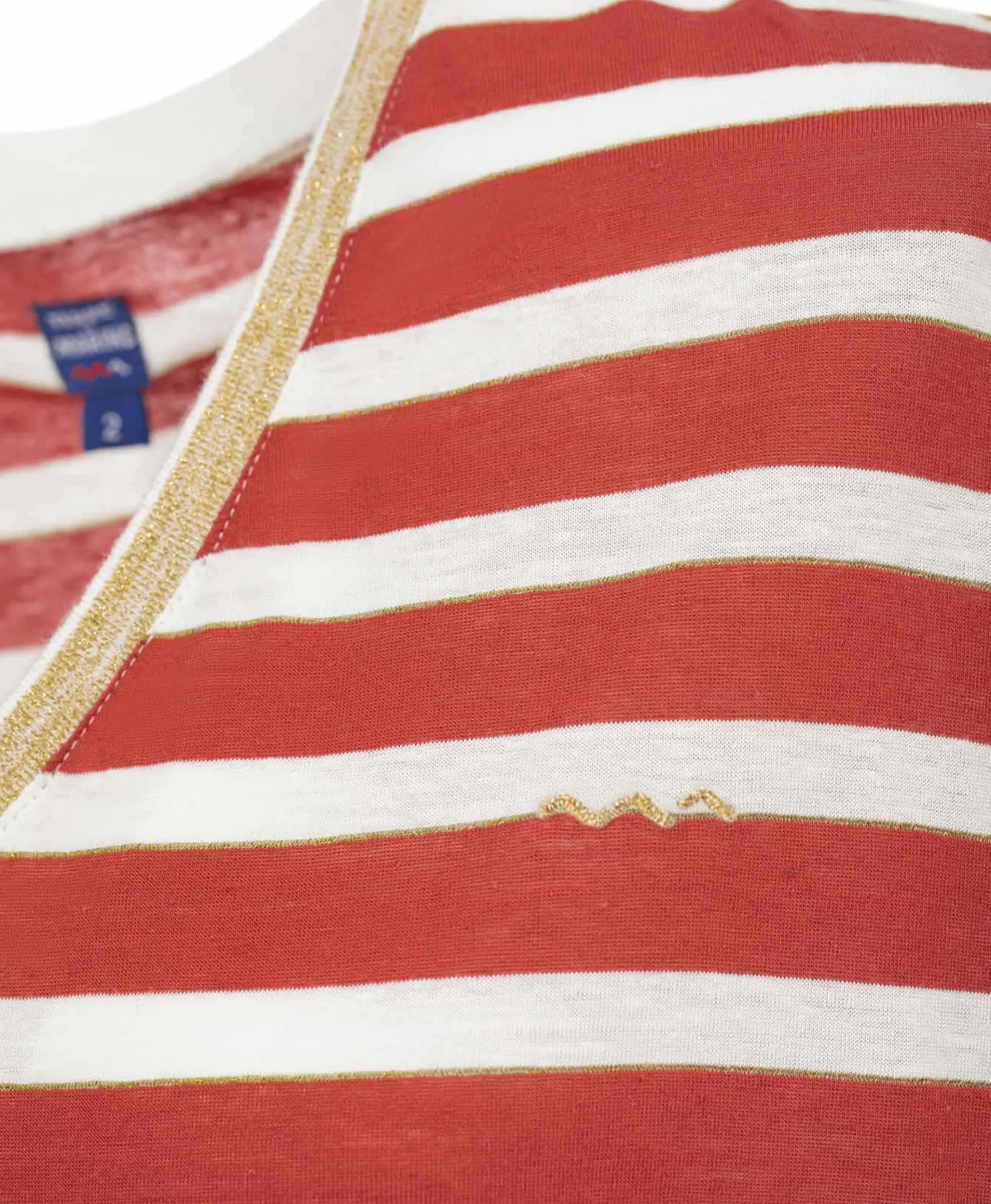 TEE SHIRT MC RY NATUREL/ROUGE BRIQUE FONCE ABE