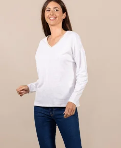 TEE SHIRT ML BLANC CASSE TRIOL