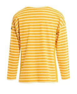TEE SHIRT ML FOND NATUREL RAYE JAUNE ABOR