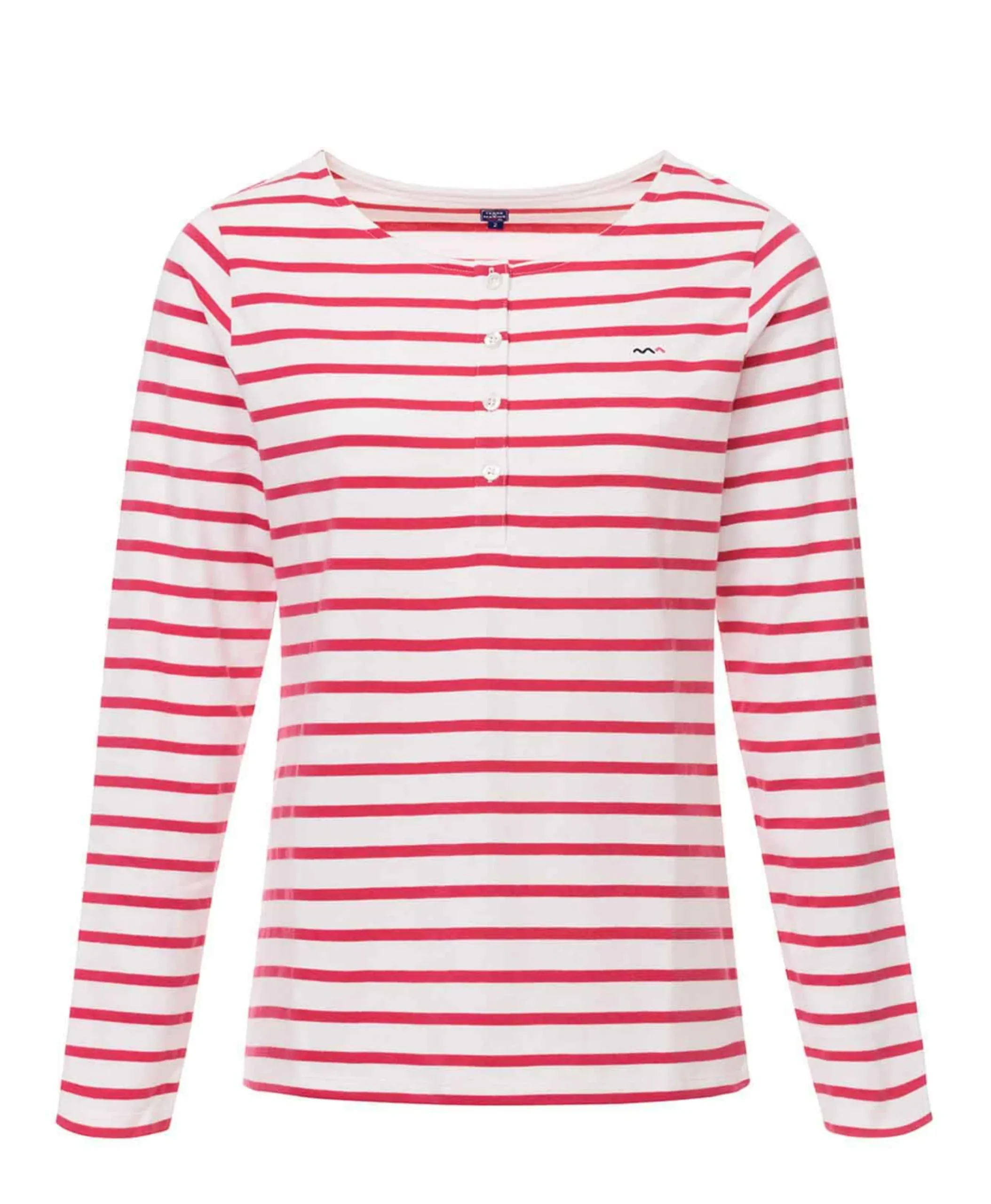 TEE SHIRT ML FOND NATUREL RAYE ROSE ACCOT