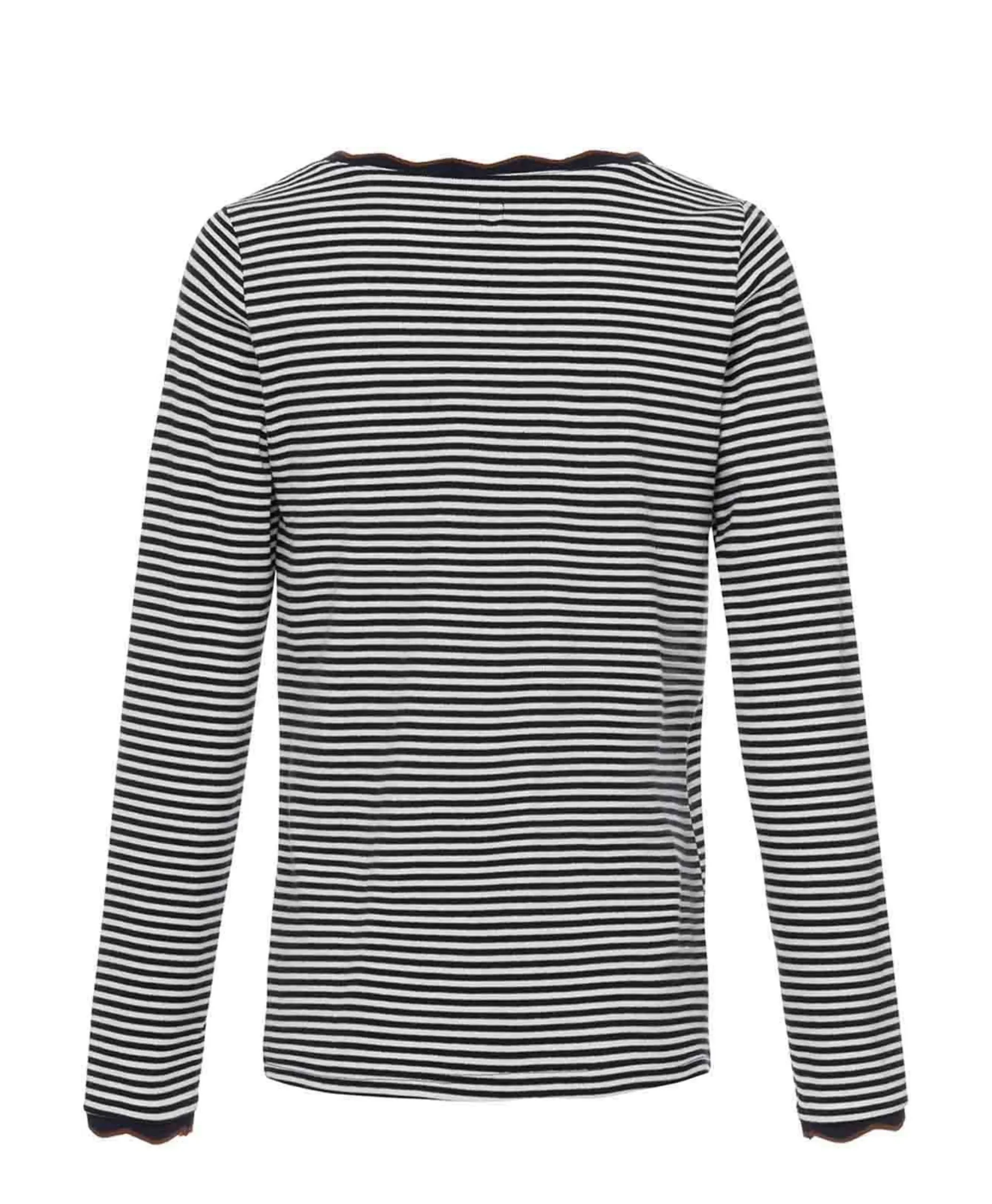 TEE SHIRT ML FOND NATUREL RAYE INDIGO RAIES