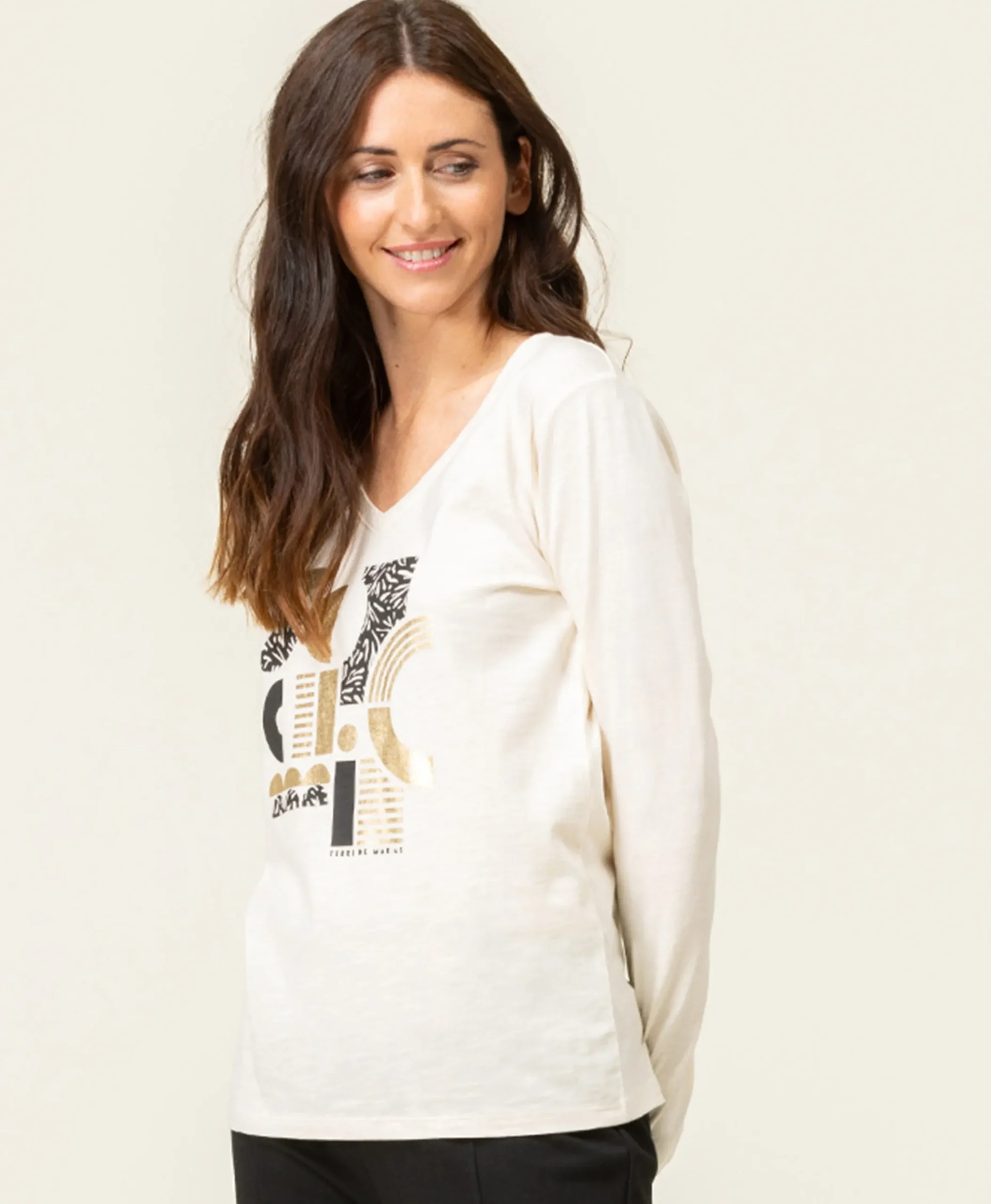 TEE SHIRT ML GREGE TIGRINE