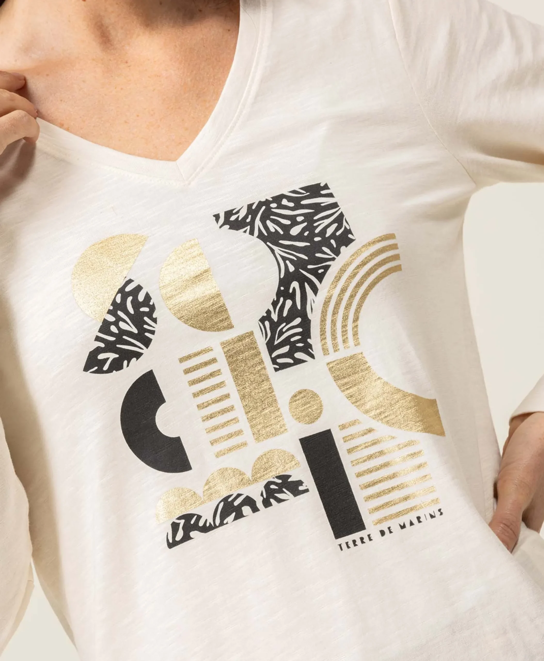 TEE SHIRT ML GREGE TIGRINE