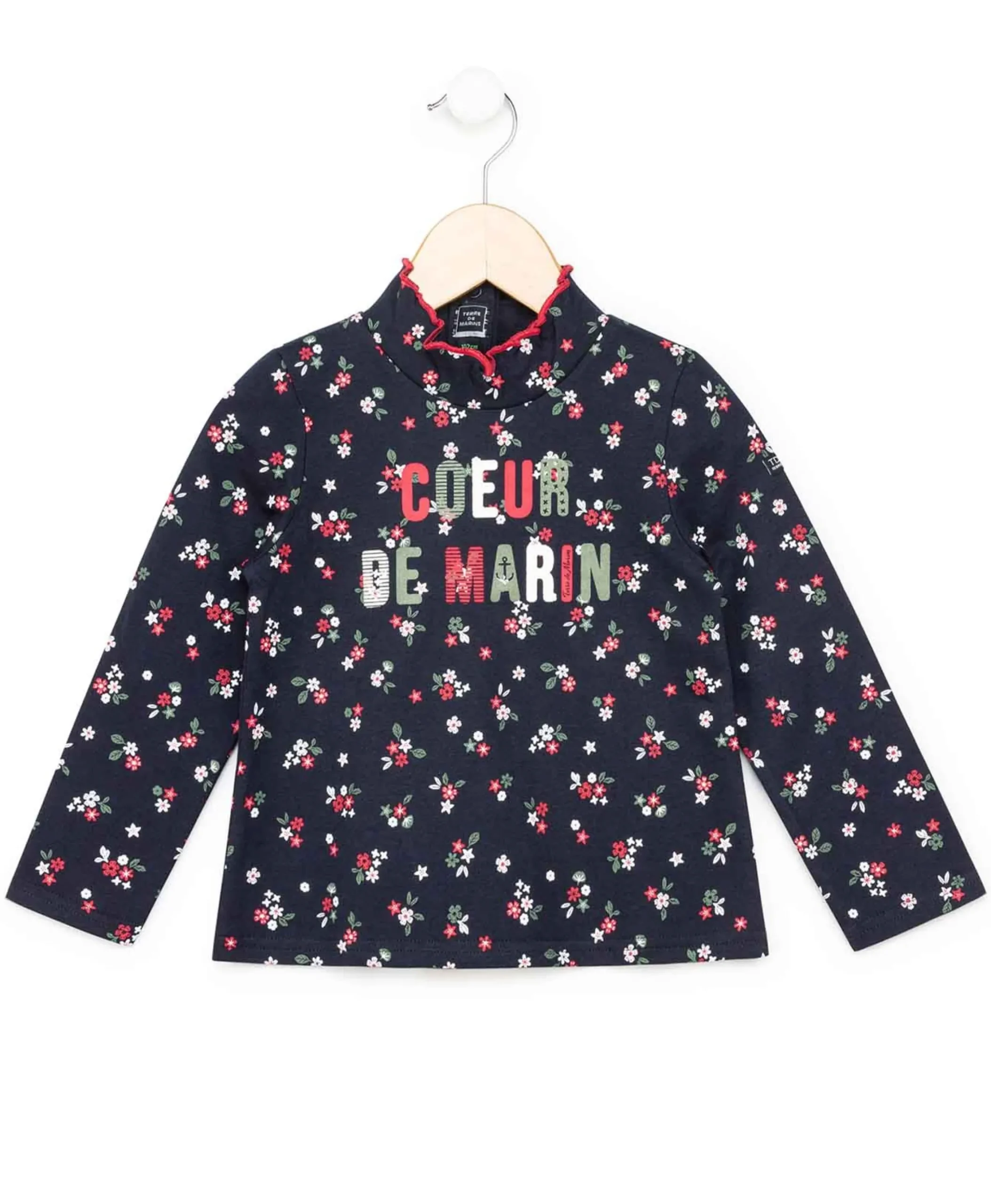 TEE SHIRT ML IMPRIME FOND INDIGO BLOUDIE