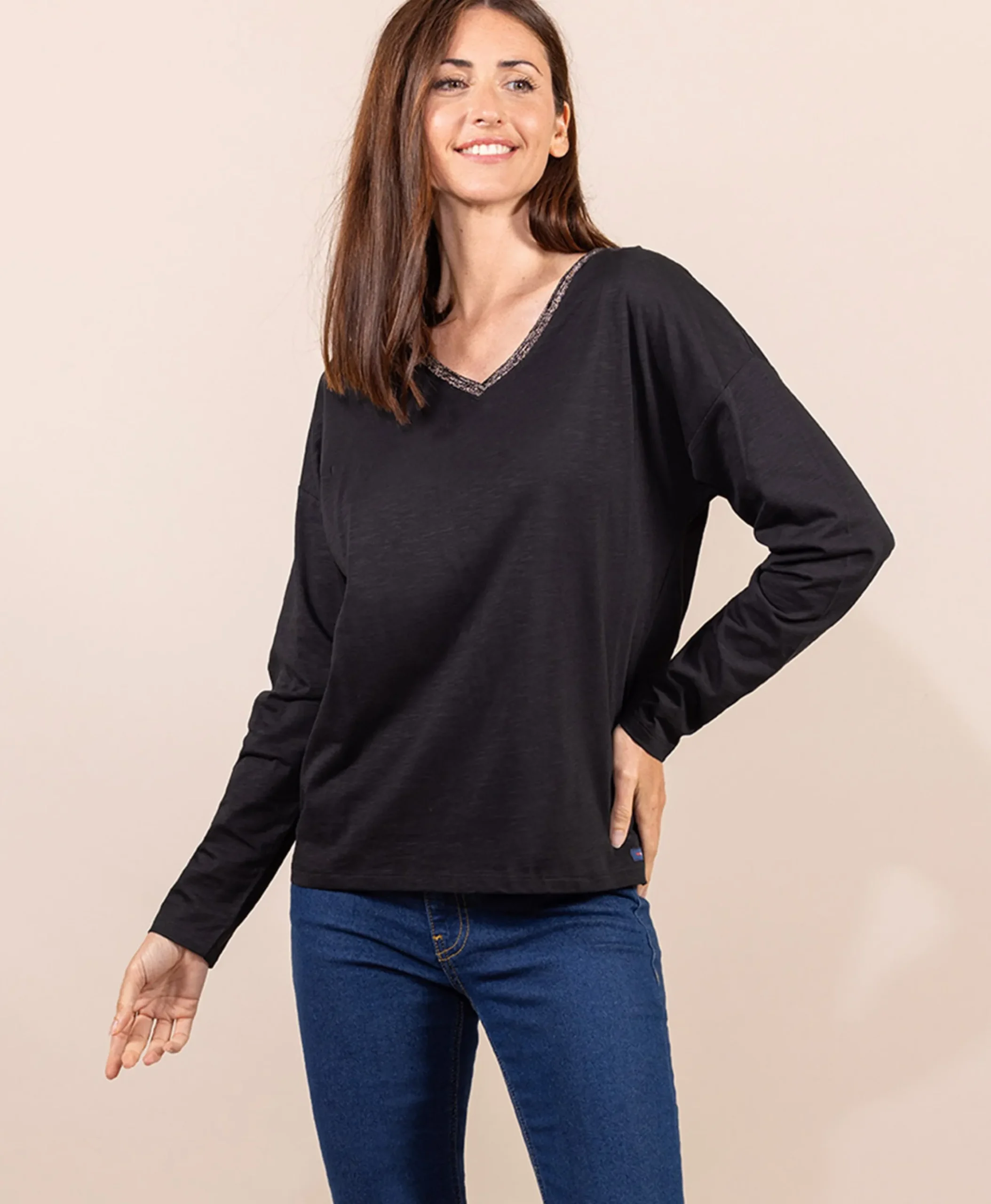 TEE SHIRT ML NOIR TRIOL